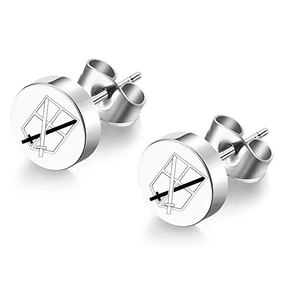 Fashion Anime Titans Earring Attack Wings Trainee Survey Corps Horse Sword Ear Studs Cosplay Decorative Props