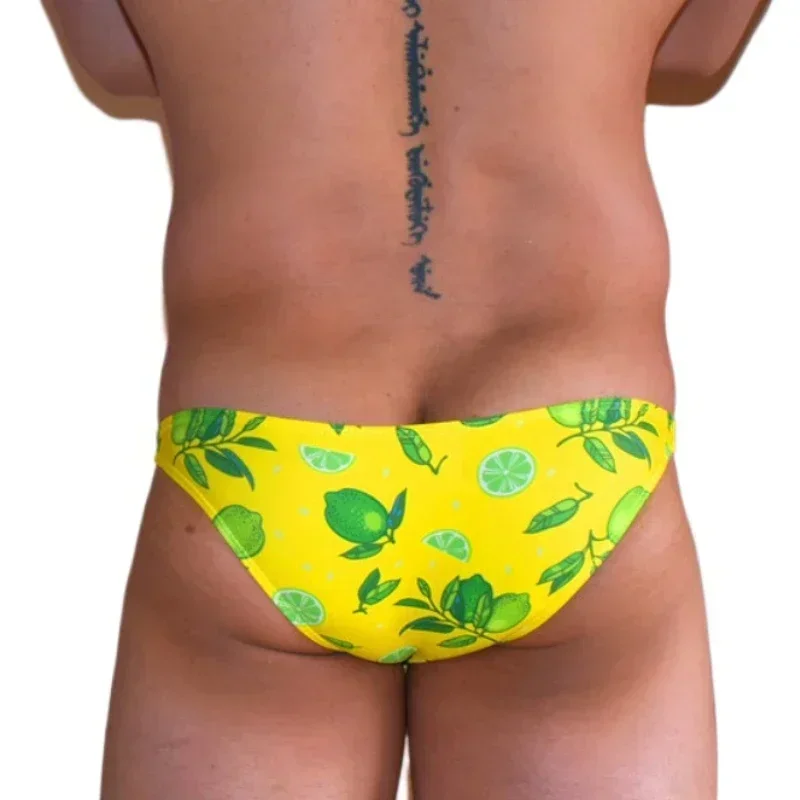 Half Hips Swimwear Men Swim Briefs Slip Sexy Super Low Waist Bikini Swimsuit Man Swimming Trunks Beach Shorts Men\'s Bathing Suit