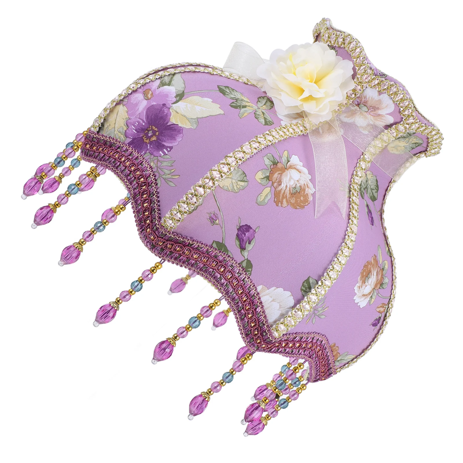 

Lampshade Table Lamp Cover Beautiful Unique Material Purple Lilac Flower Pattern Retro Style Cloth Lampshade For Desk Lamp