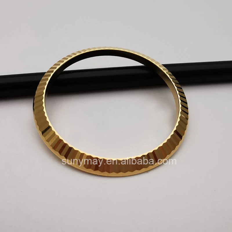 Top quality  904L Gold Plated Color Stainless Steel Watch Bezel For 41mm Datejust 126333, Watch parts