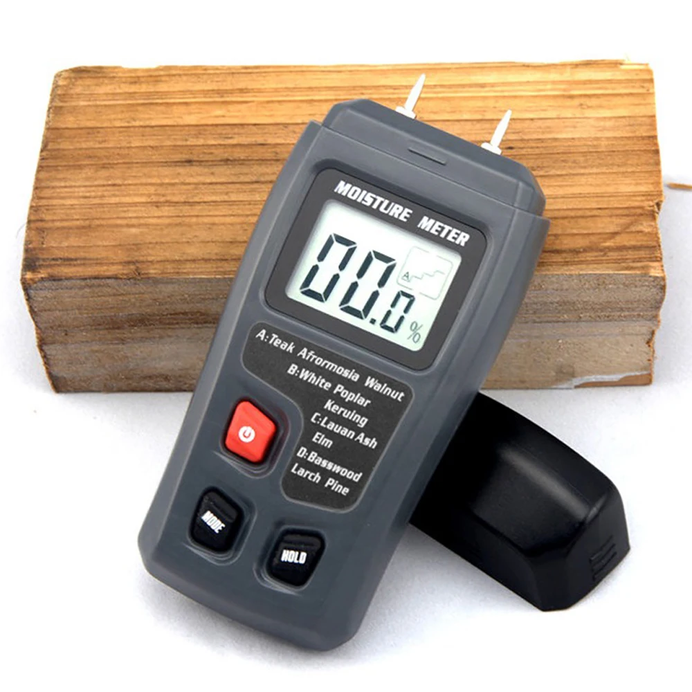 BSIDE Wood Moisture Analyzer Professional Wood Moisture Tester Handheld Moisture Meter Wood Detector EMT01 with HD LCD Display