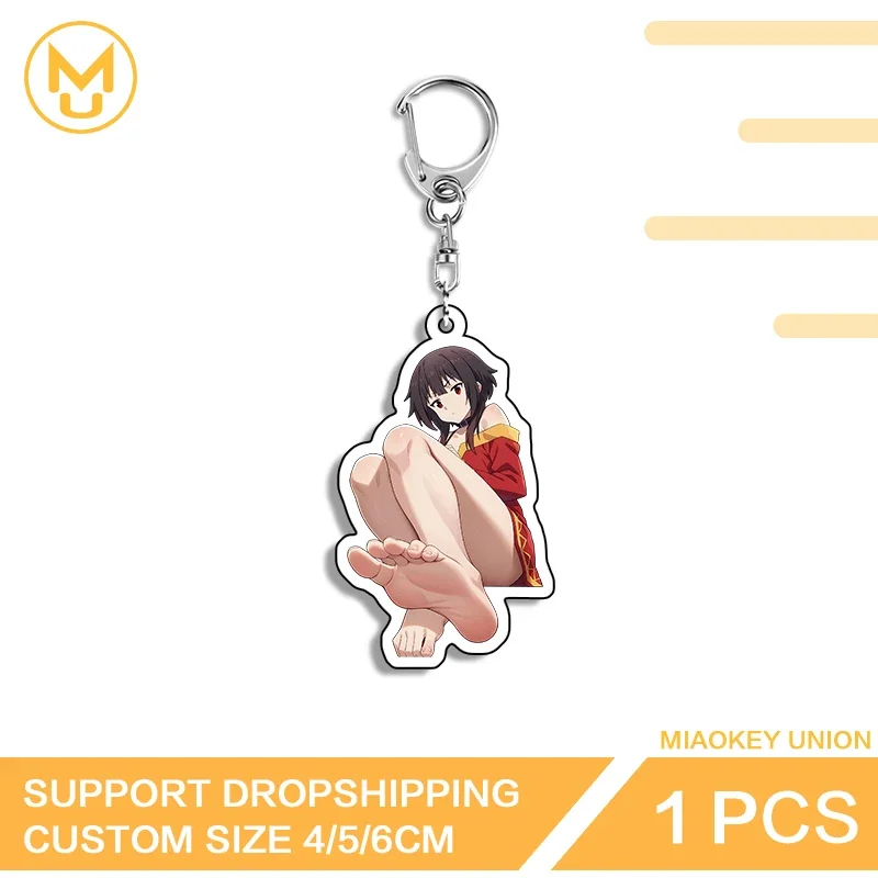 Sexy Waifu Megumin Attractive Sitting Posture High Quality Double Sided Acrylic Keychain For Backpack Clothes Hat Jewelry Gifts