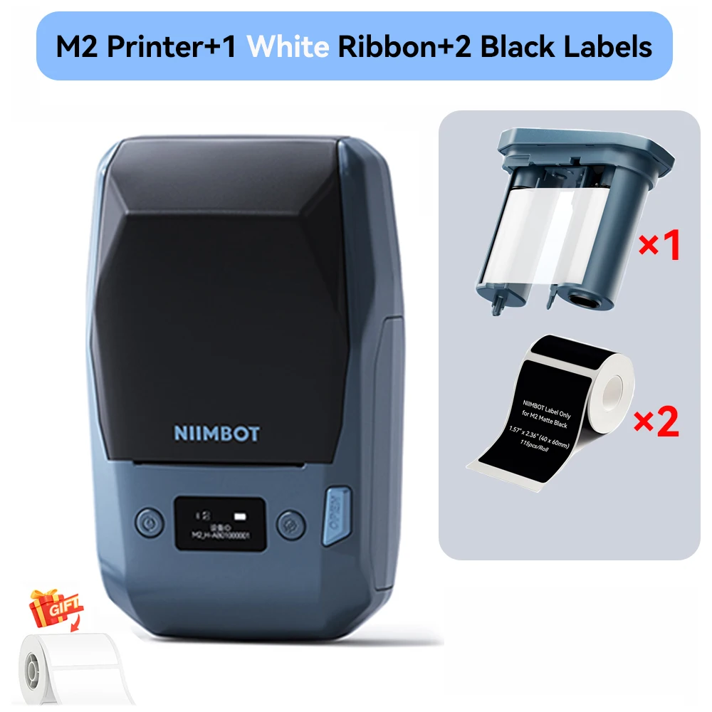 Niimbot M2 thermische overdracht labelprinter gouden/wit lint en zwarte zelfklevende wijnfles DIY-labels voor thuisbedrijven