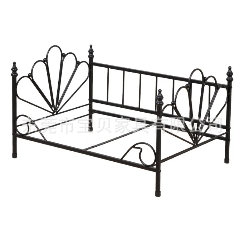 Wrought iron dog bed, removable kennel metal pet bed