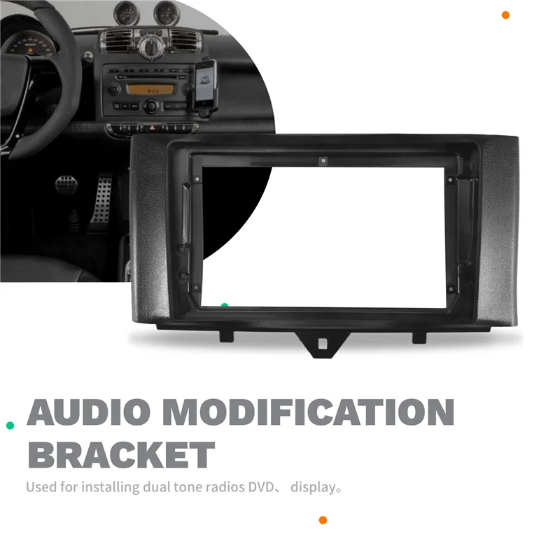 دائم-2 الدين راديو السيارة اللفافة لبنز الذكية Fortwo 2011-2015 DVD ستيريو الإطار لوحة محول تصاعد داش تركيب الحافة