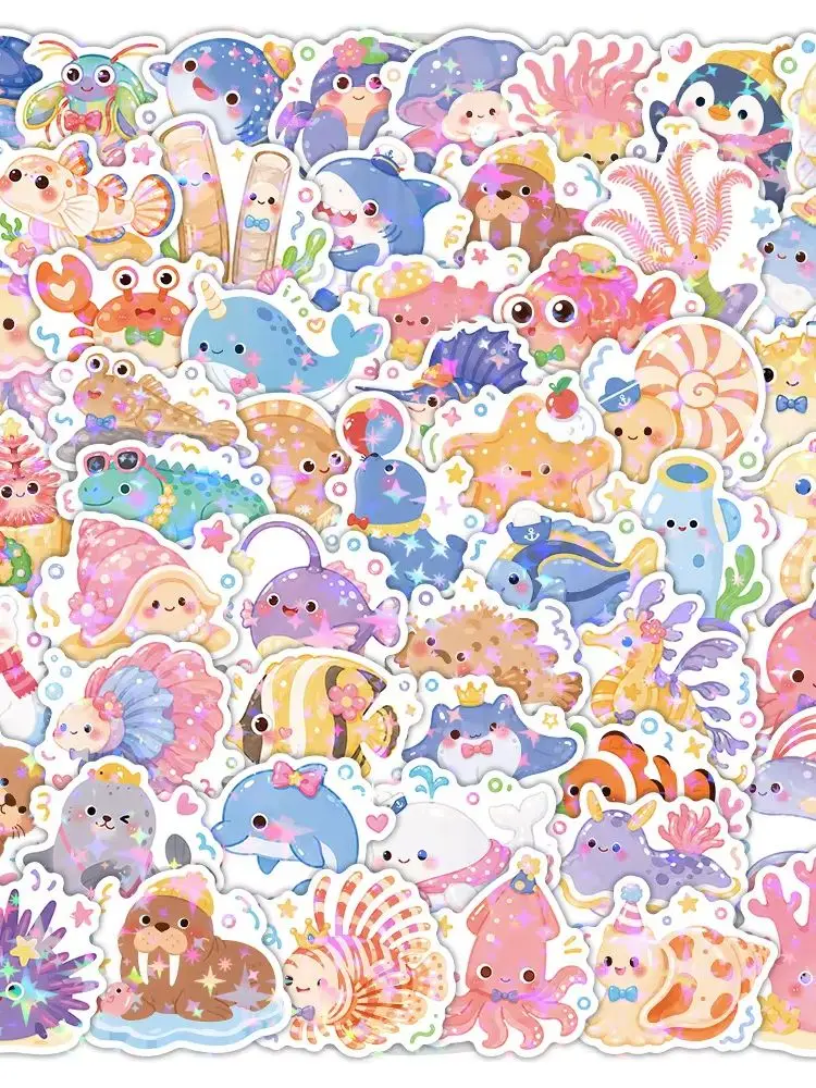AliExpress Rspctou 10/30/50pcs Cartoon Colorful Cute Marine Animals Stickers for Suitcase Guitar Laptop Bike Aesthetic Graffiti Sticker Fun DIY Toy