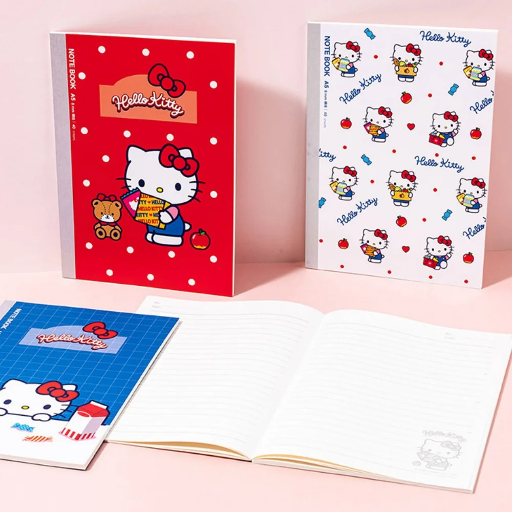Genuine Sanrio A5/A6/B5 Lined Notebook Cute Hello Kitty Kuromi Cinnamoroll Notepad Journal For School Office Notes Planner Gifts