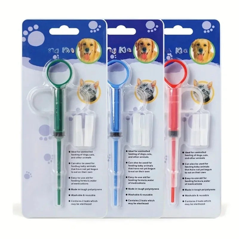 Pet Medicine Feeder Cat Tablet Syringe Feeder Soft Tip Dual Purpose Feeder Cat Pill Shooter Pet Pills Applicator Random Color