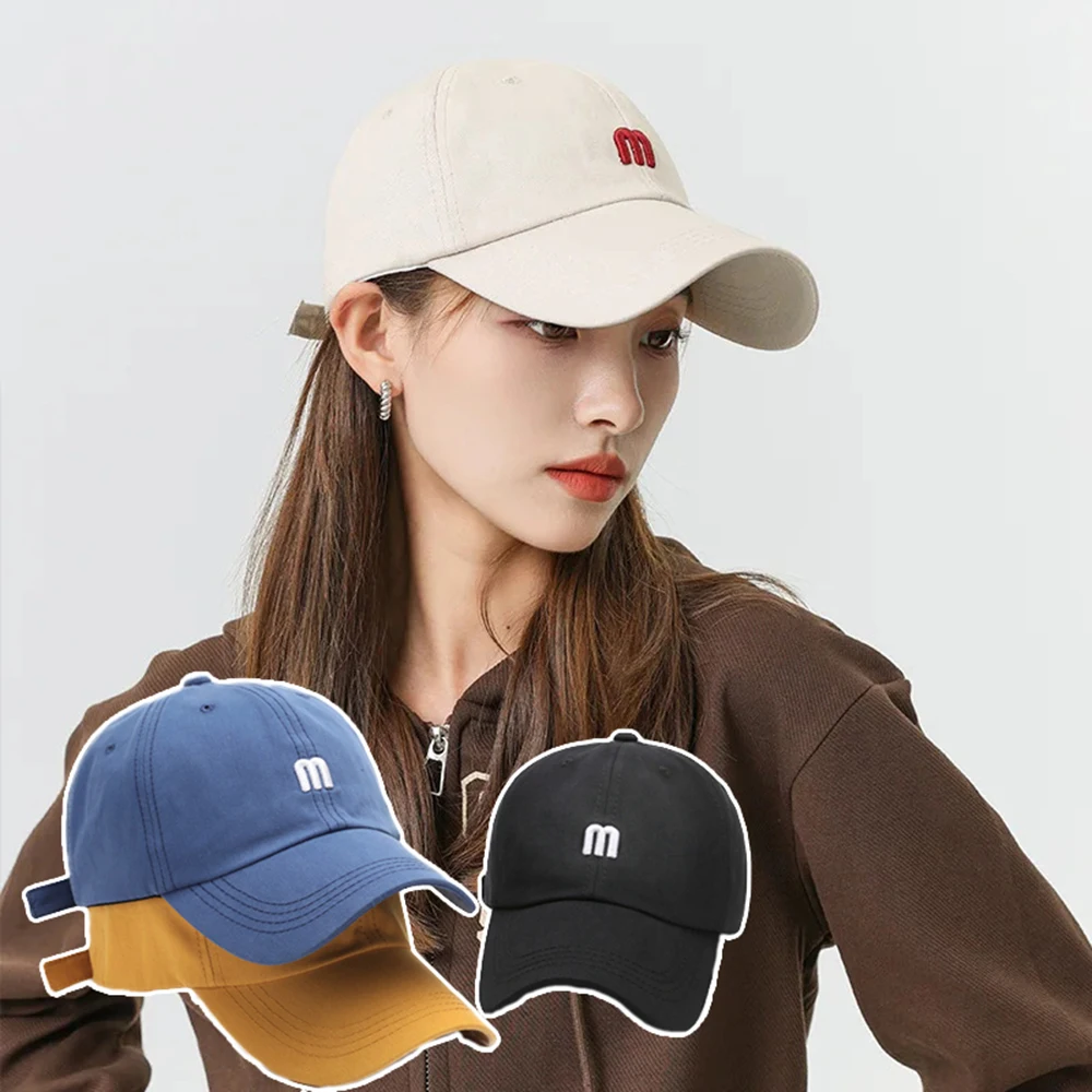 

Unisex Letter m Embroidery Baseball Cap Men Women Soft Cotton Snapback Hats Sun Visors Hat Casual Hip Hop Dad Hat Casquette