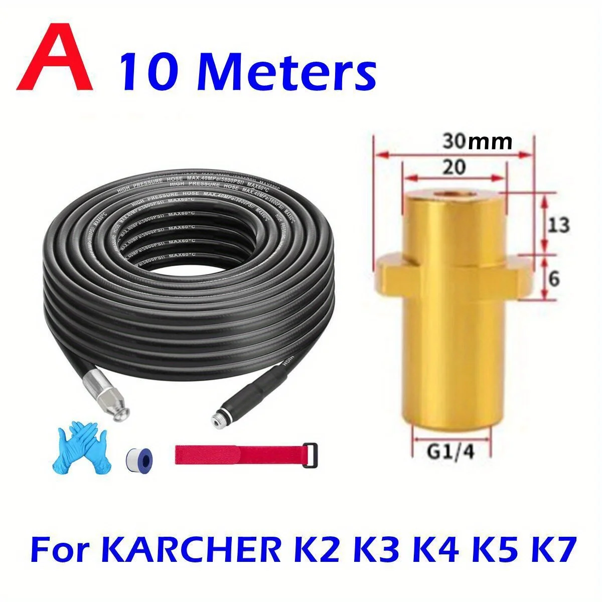 High Pressure Jet Washer Hose, Sewer Drain Dredging Kit, Flexible Pipe Unclogger for Household Outdoor Drainage Cleaning