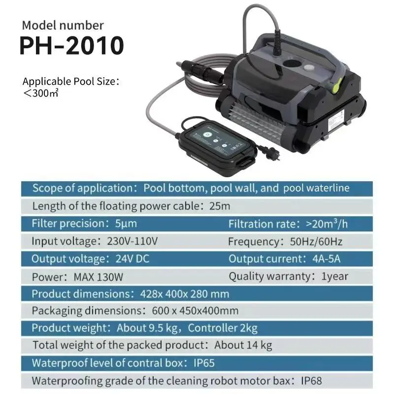 25 Meter Floating Power Cable Climbing Wall Automatic Swimming Pool Robot