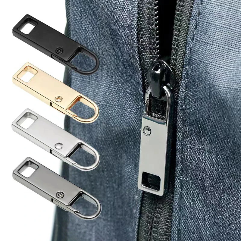 2Pcs Zipper Slider Puller Replacement Removable Zipper Head Luggage Schoolbag Coat Clothes Shoes Boots Metal Zipper Pendant Pull