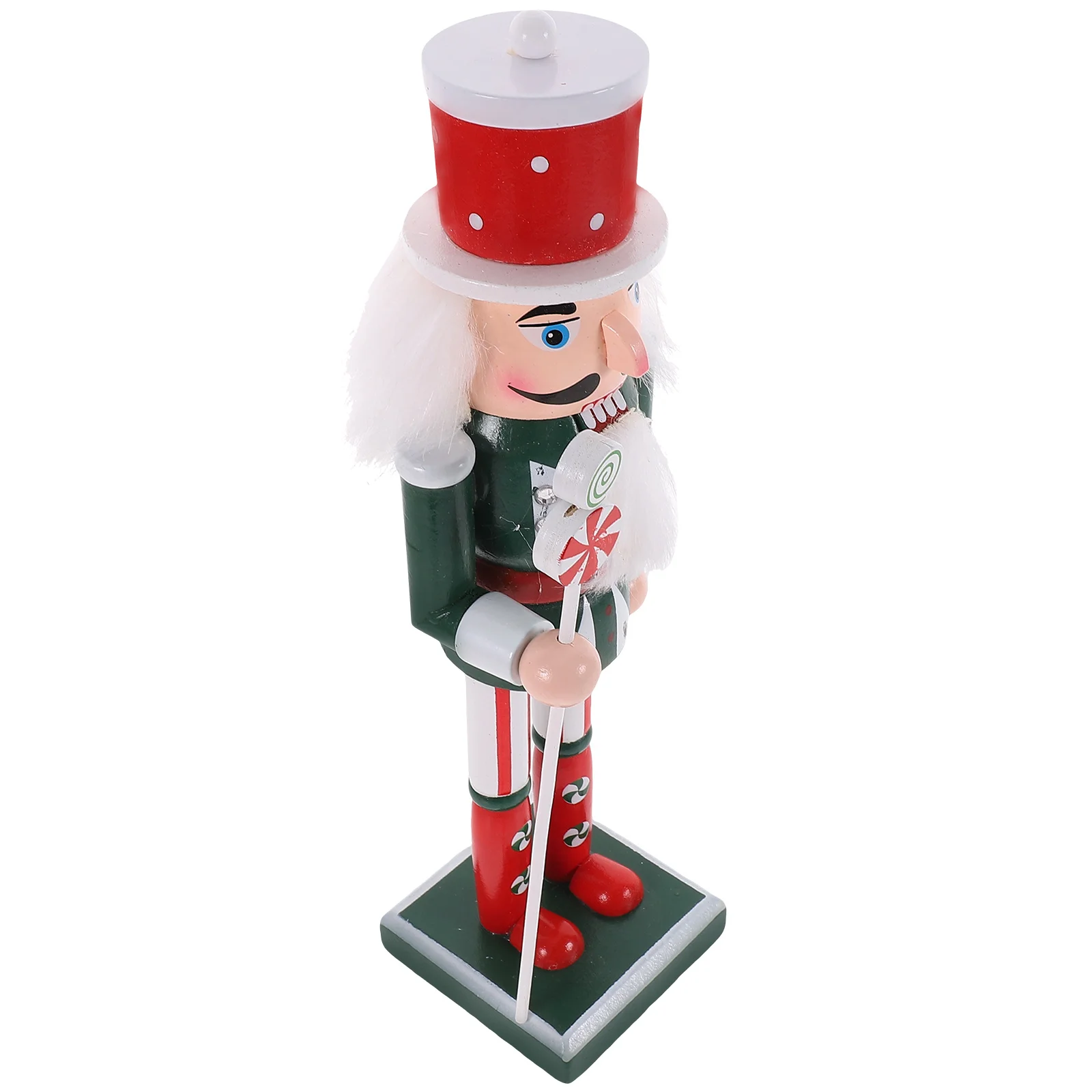 

Wooden Nutcracker 25CM Red Hat Cane Christmas Decor Small Nutcrackers Home Decoration Wooden Nutcracker Xmas