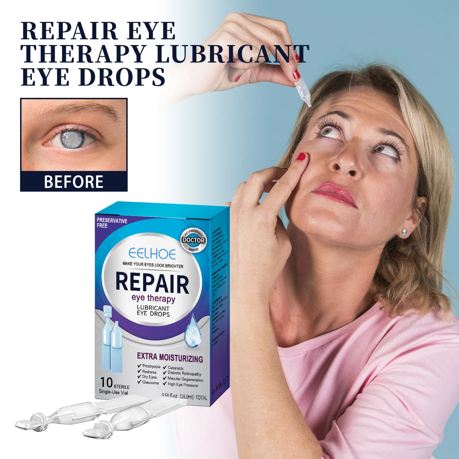 Eyesight Improvement Drop Relieve Eye Discomfort Dry Itchy Red Eyes Blurred Vision Relief Cataract Removal Eye Drops