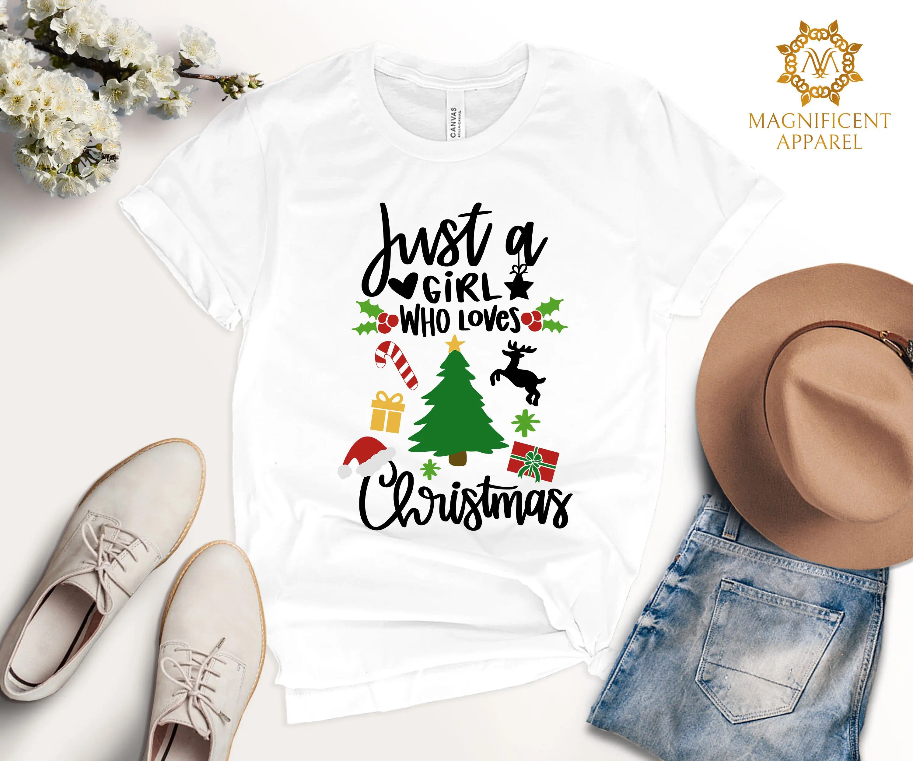 T-shirt "Just A Girl Who Loves", arbre, famille, drôle