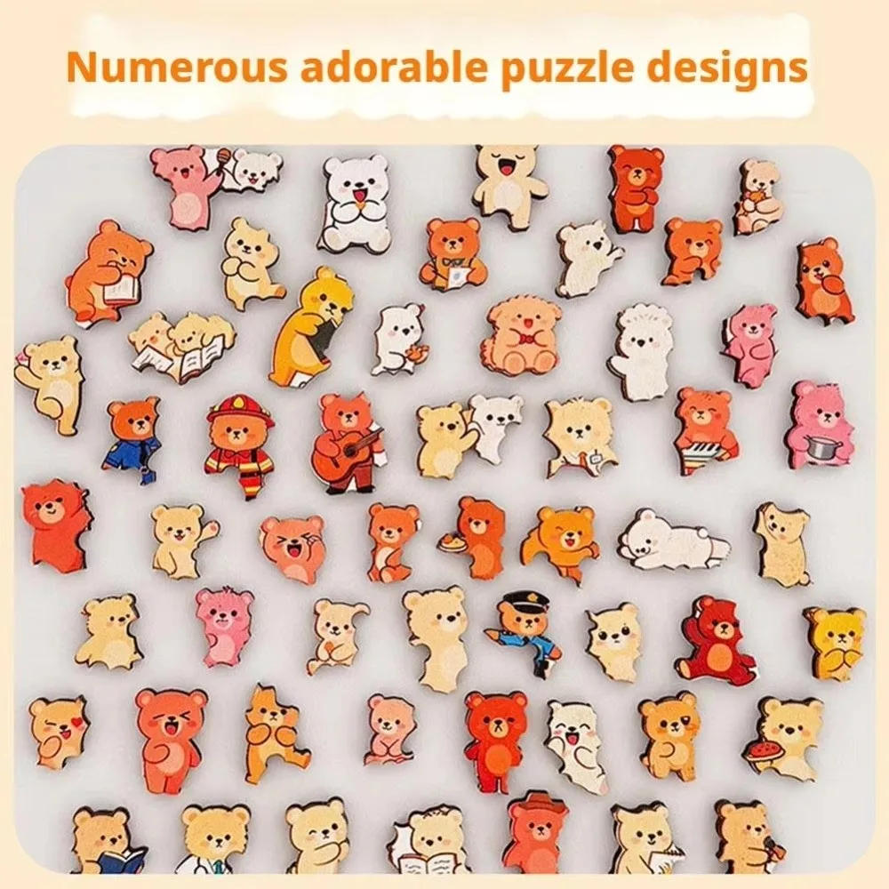 New Cartoon Wooden Puzzle Fun Animal Dog Cat Bear Theme Cat Shaped Puzzle Puppy Home Decor