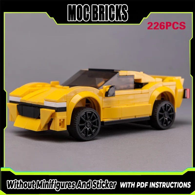 

Speed Racing Car Model MOC Building Bricks Yellow Rally Coupe Modular Technology Gifts Holiday Assemble Children Toys Suit