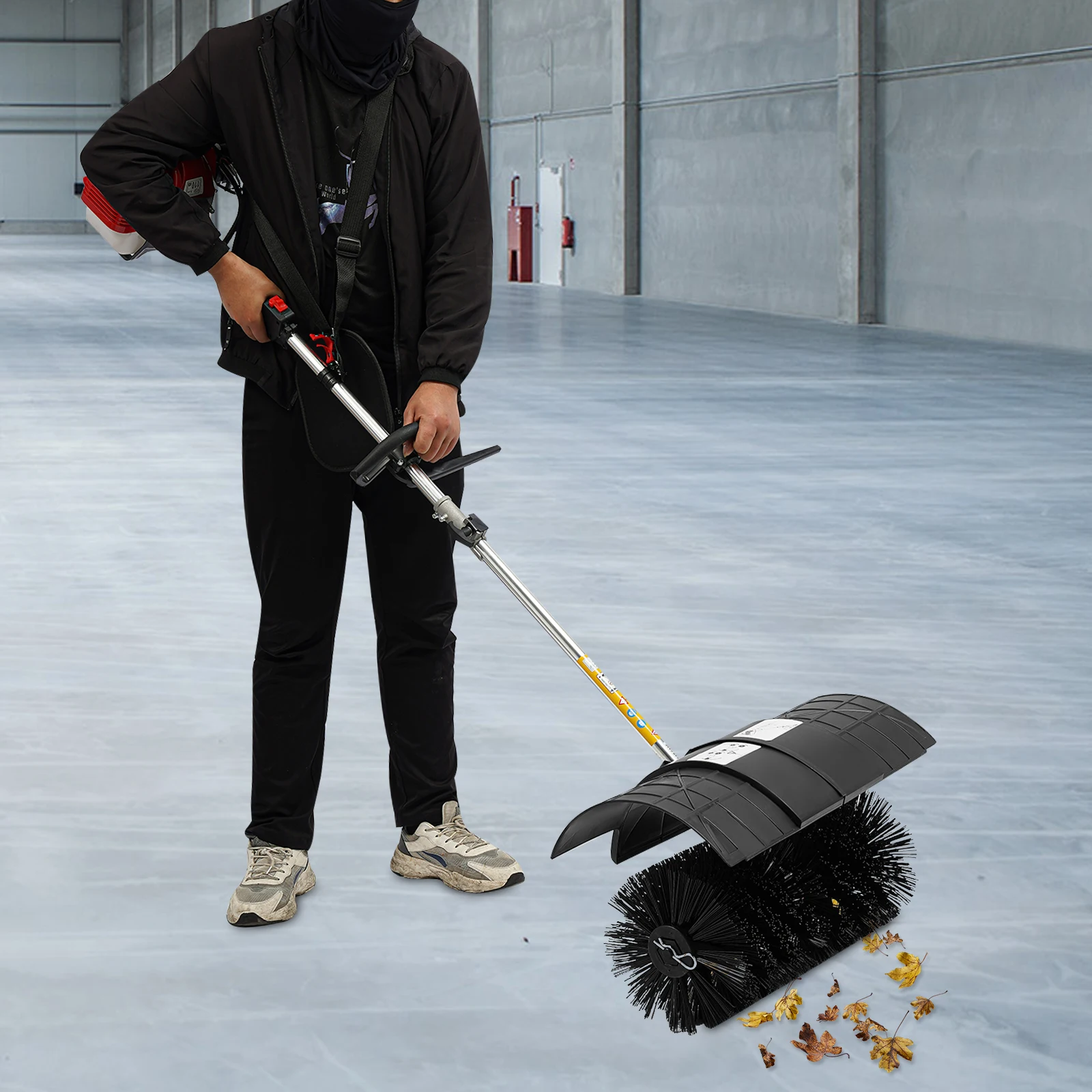 

52cc 2.3HP Gas Powered Broom Sweeper Machine 2-Stroke Walk-Behind Yard Cleaner with 20.5" Nylon Brush for Golf Course Driveway