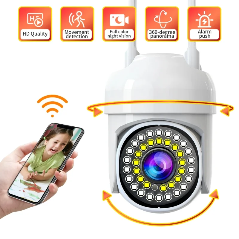 4MP HD IP Camera 2.4G 5G WiFi Wireless Outdoor PTZ Camera 2k Mini Speed Dome CCTV Surveillance Camera PROY Alexa Google Home