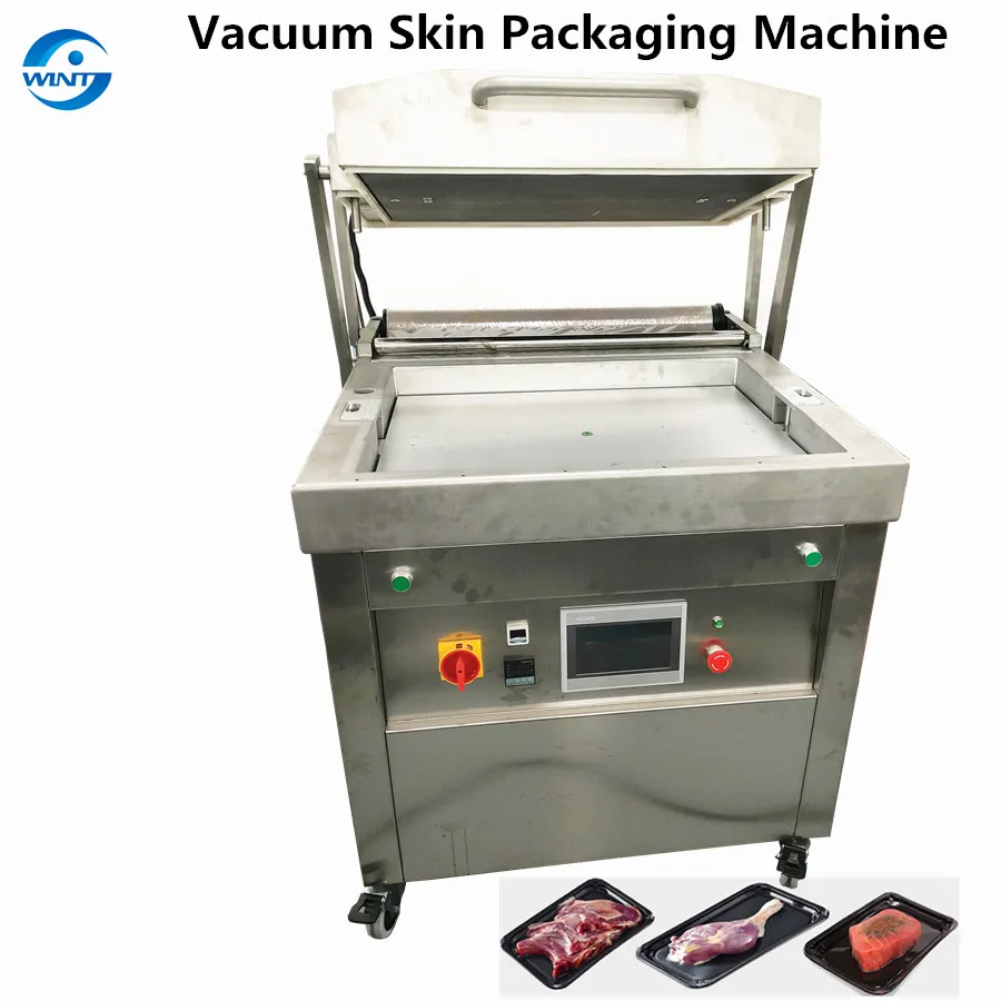 Vacuum Skin Packaging Machine Fish Seafood Fruits Meat Sausage Beef  Food Meat Fish Rice Fruit Vegetable Vacuum Sealer 8 Trays