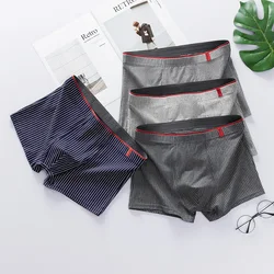 New Fashion Men Boxers Sexy Oft Breathable Underwear Male Comfort Panties L-4XL Underpants Striped Boys Men's Underwear