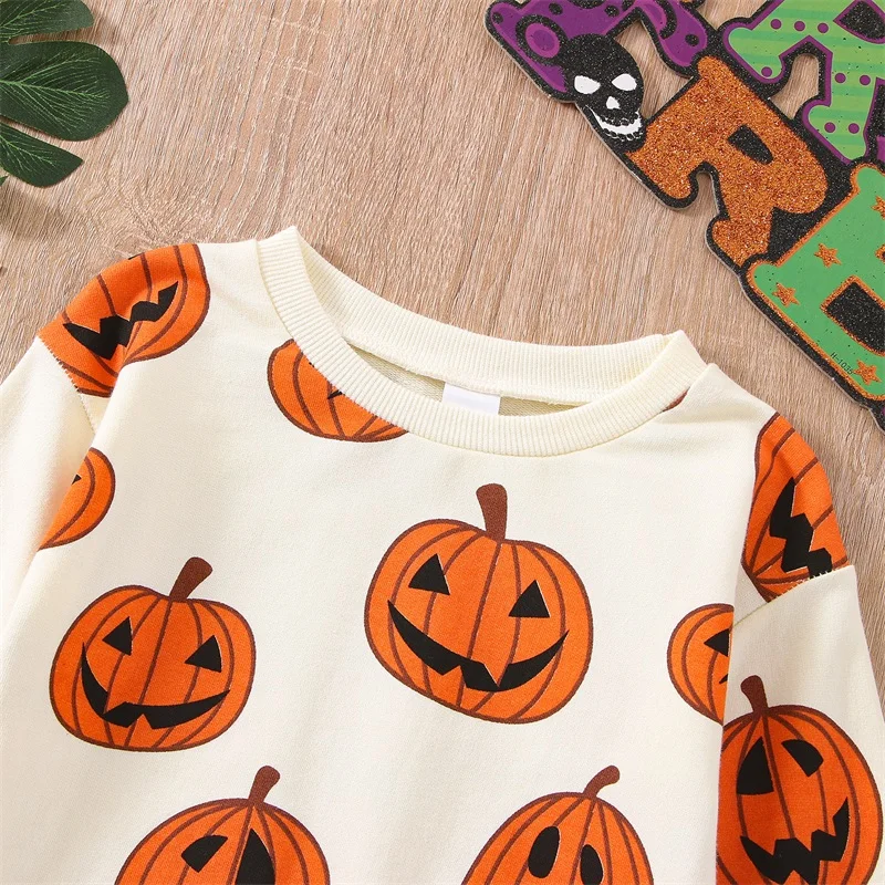 Baby Halloween Outfit Boy Girl Pumpkin Sweatshirt Romper Sweatershirt Newborn Toddler Clothes Halloween Pumpkin Bodysuits