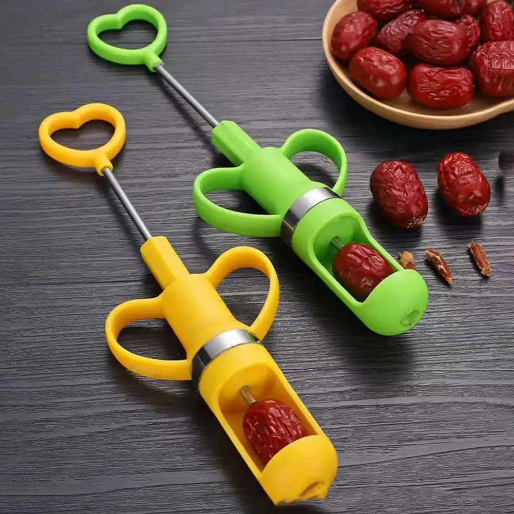 Fruit Core Remover Push-pull Style Remove The Core Plastic Seed Push Out Red Dates Core Remover for Home Kitchen Gadget Cocina