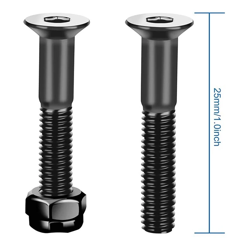 Роликовые грузовики, подшипники для скейтборда и колесные комплекты оборудования с полированными винтами для скейтборда 1 дюйм и практичным ключом