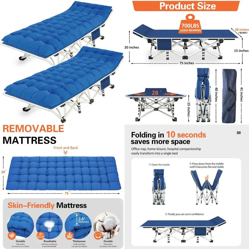 Camping Cots 2 Pack…