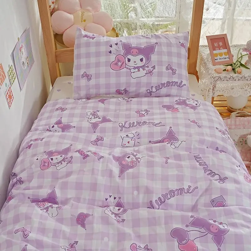 Sanrio Anime Series Lilac Duvet Cover Cartoon Kuromi Cute Bedding Set Pillowcase Children's Birthday Gift Bedroom Decorations