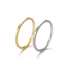 2mm Super Fine Stainless Steel Rings High Quality Fashion Flat Inside Spherical Titanium Ring Jewelry Accessories