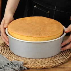 Aluminum Alloy Round Chiffon Cake Pan, Solid Bottom Angel Food Oven Big Cake Bread Mold DIY Mold Baking Tool 6/8 Inch cake mold