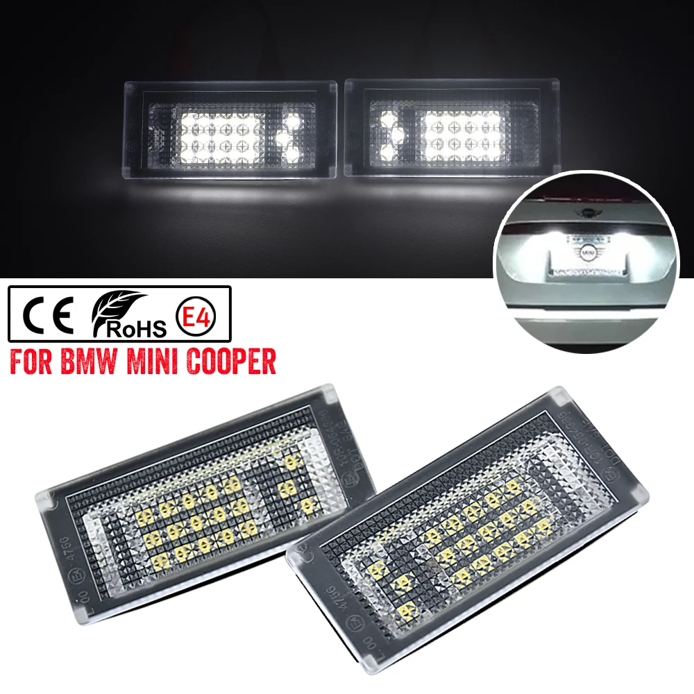 LED Number License Plate Lights Set for BMW Mini Cooper ONE R50 2001-2006 Error-Free 12V Vehicle Accessory