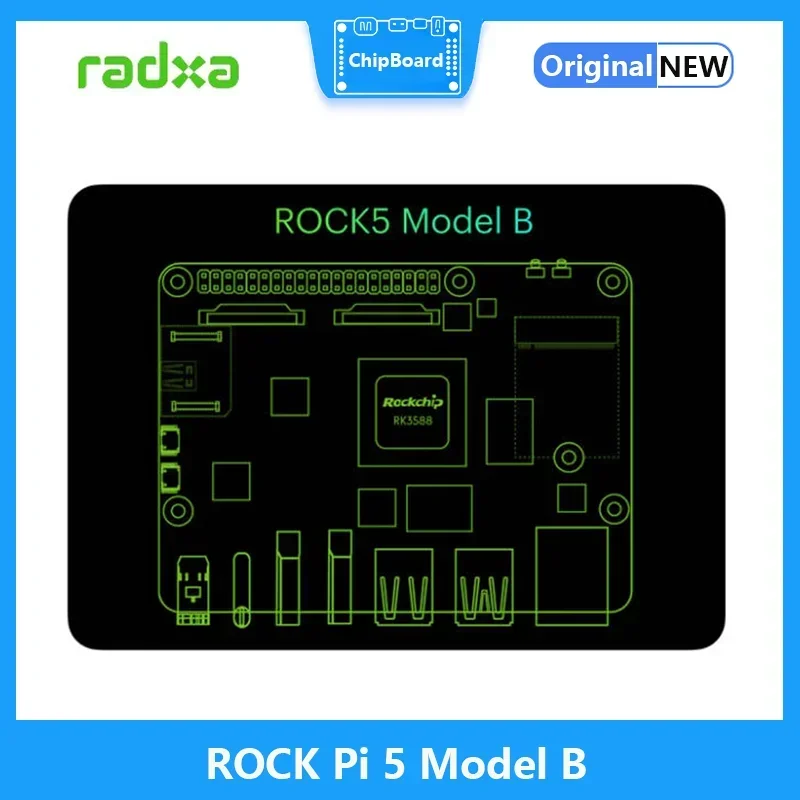 Radxa ROCK Pi 5B RK3588 Salida 8K de 8 núcleos y 64 bits con 4G 8G 16G RAM opcional
