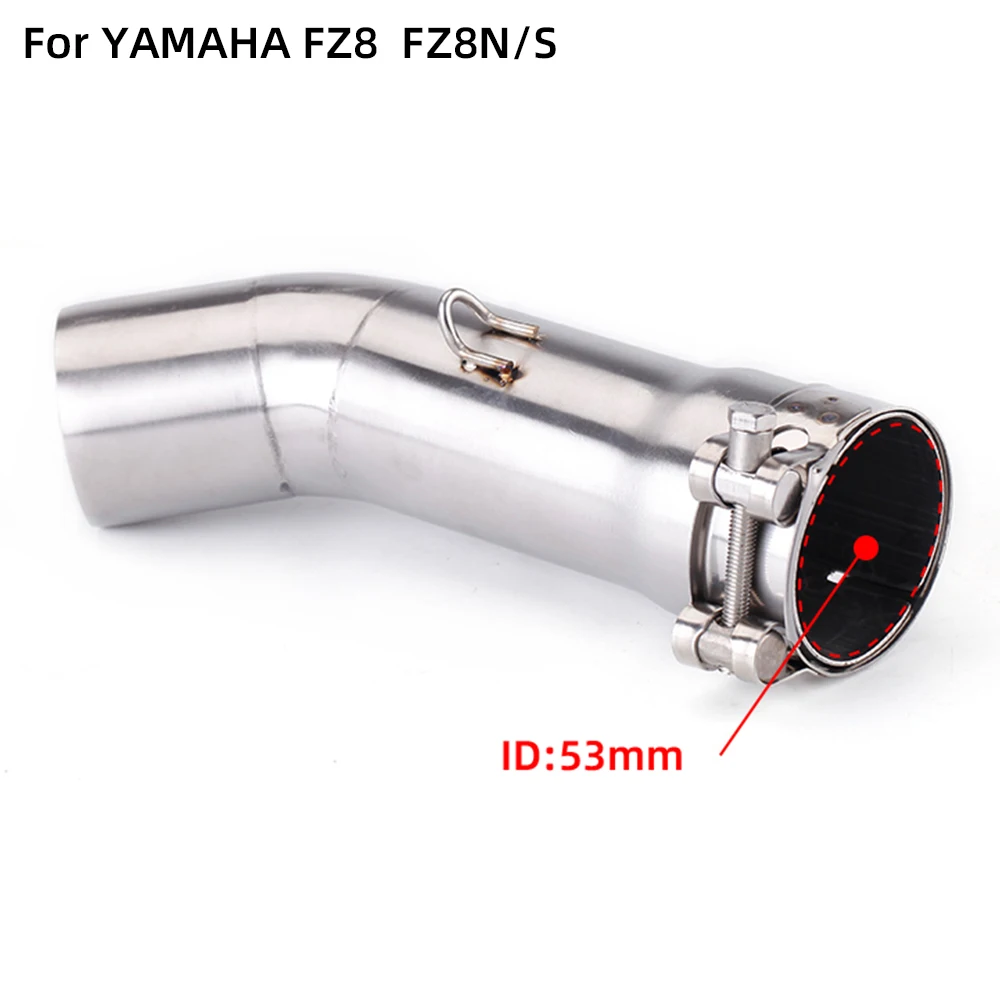 

For Yamaha FZ8 FZ8N FZ8S exhaust system modified mid section connect 51mm exhaust muffler motorcycle Slip on middle link pipe