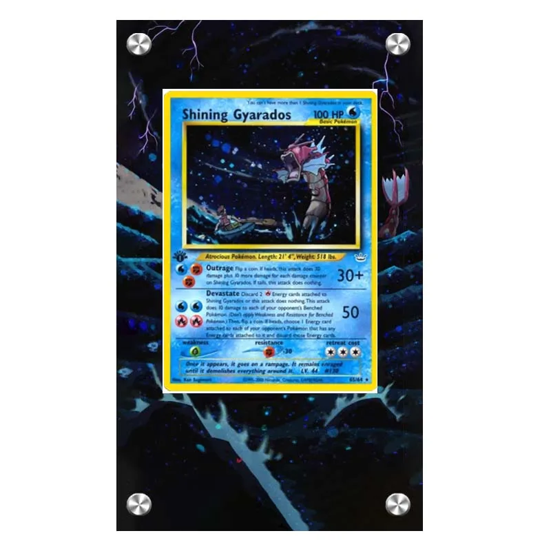 กล่องอะคริลิคสำหรับโชว์การ์ดโปเกมอน รุ่นแรก มิวทู ยาราโดส สำหรับสะสมการ์ดเกม พร้อมช่องใส่ของแบบขยาย