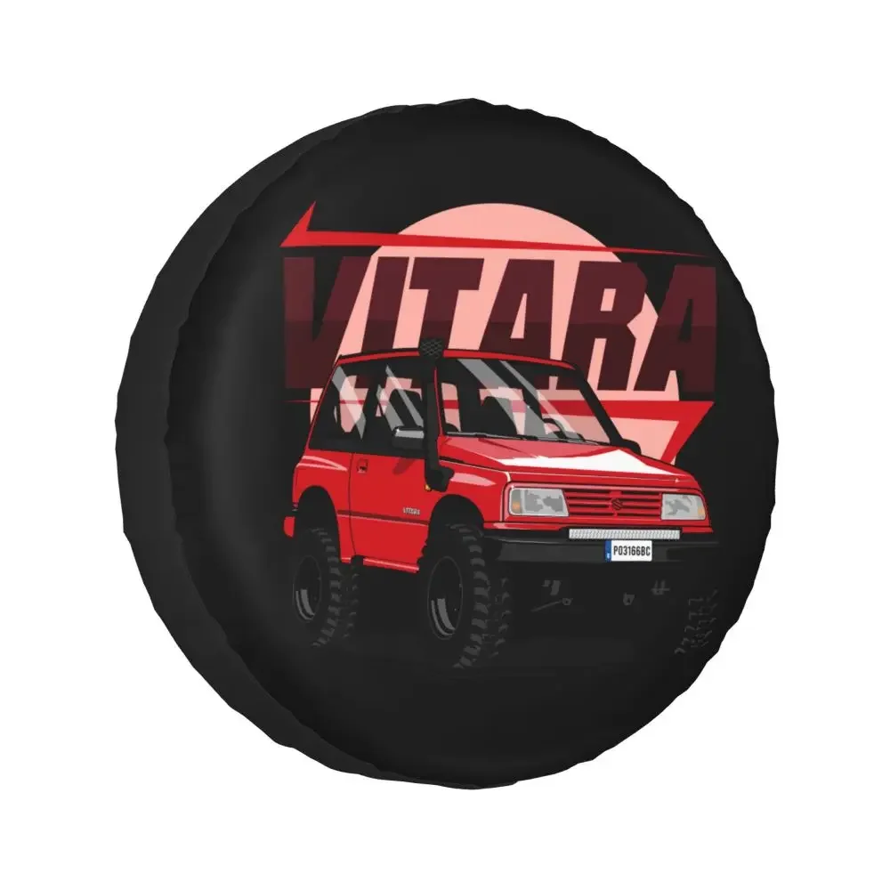 Maßgefertigte Vitara Offroad Ersatzradabdeckung Tasche für Jeep Hummer Auto-Radschutz Zubehör 14" 15" 16" 17" Zoll – Detail 1