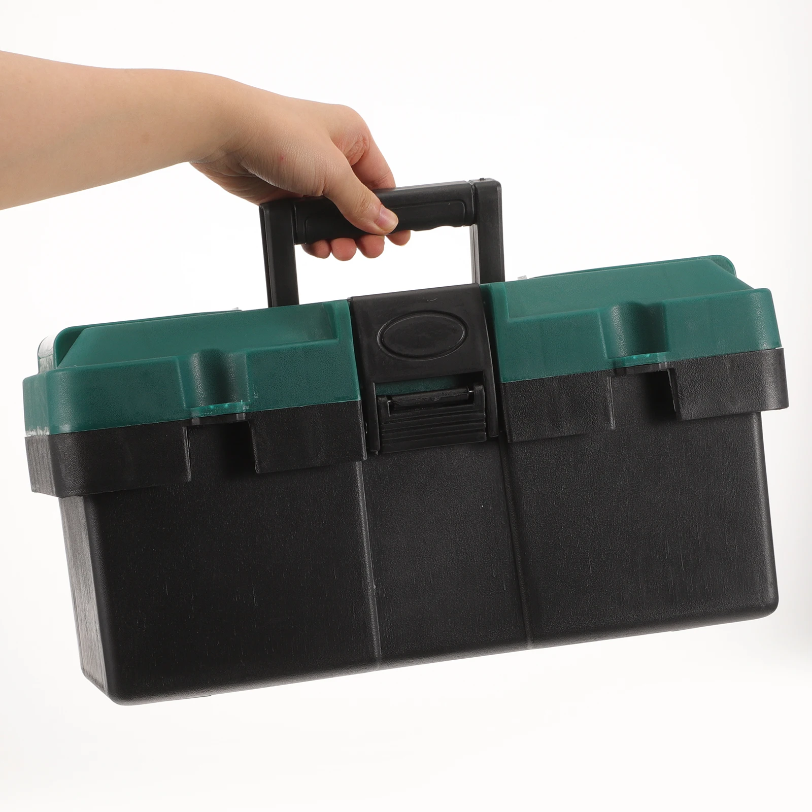 

14 Inch Plastic Tool Box Multifunctional Heavy Duty Toolbox For Home Electrician Car Portable Organizer 2-Layer Storage