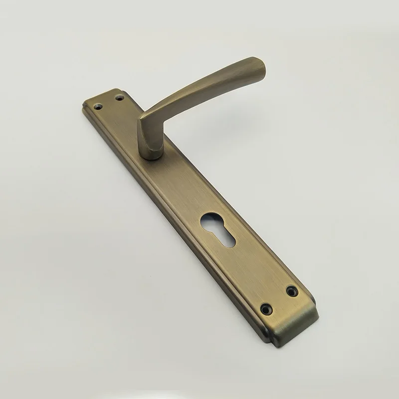 Bronze horn design brushed panel door lock handle P-A-07