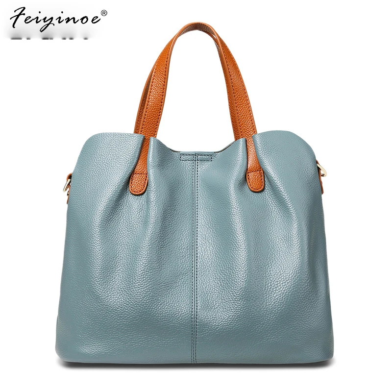 

Genuine Leather Women Handbag High Quality Fashion Ladies Shoulder Bag Solid Color Top-handle Bag сумка женская