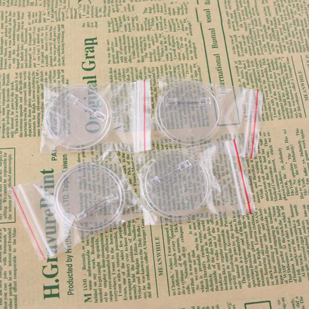 

50pcs 40Mm Round Diy Acrylic Badge Brooch Accessories Transparent Brooch For Christmas Cosplay Glow School Festival Decorative