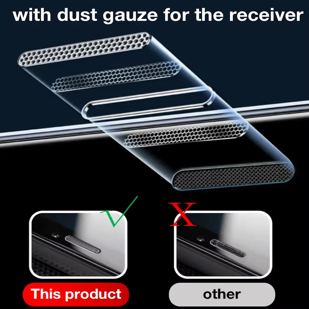 Dust Free Glass For iPhone 16 11 15 13 12 14 Pro Max Plus Mini 6 7 8 6S X XS XR Max Anti-spy Oleophobic Coating Screen Protector