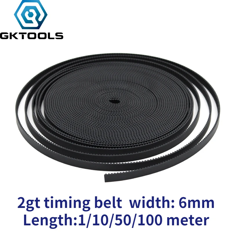 GKTOOLS GT2 2GT Width 6mm Rubber Opening Timing Belt, Used In 2GT Belt Pulley for 3D Printer Accessories DIY Engraving Machine