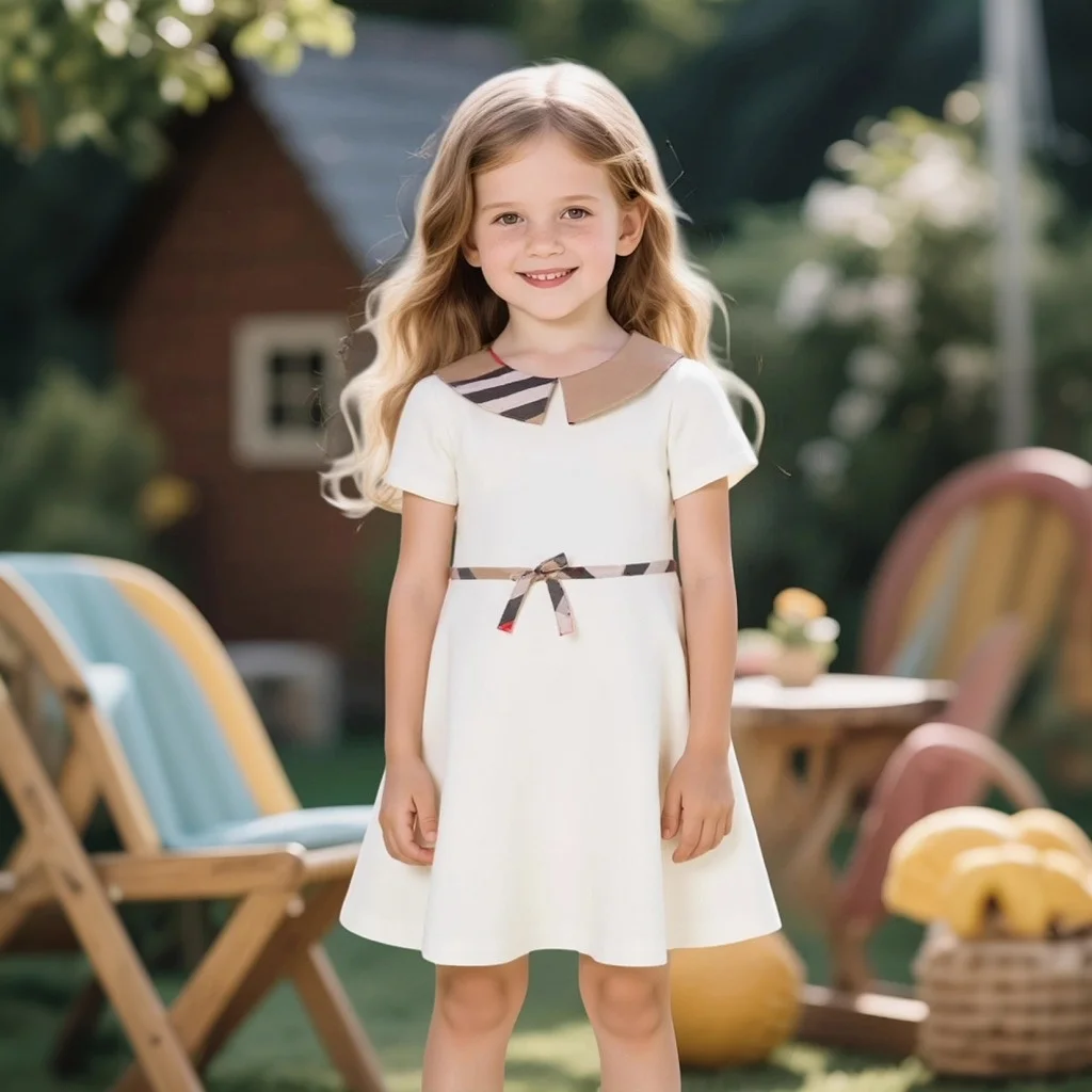 Summer White Baby Girl Dress Flip Collar Casual Children Clothing Elegant Princess Dress Birthday Party Costume Kid Girl Suit