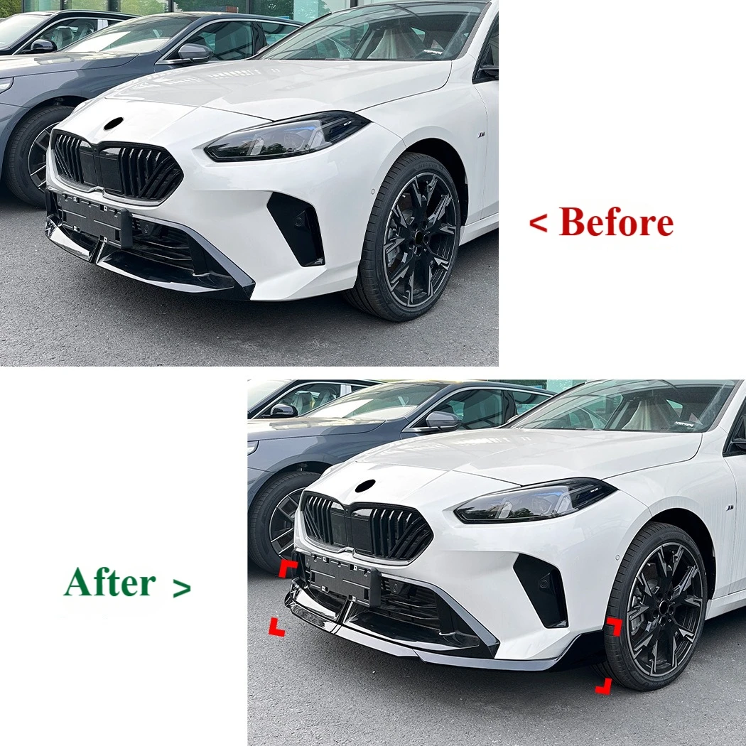 BMW 1 시리즈 2 시리즈 F70 F74 M 스포츠 2024 2025용 자동차 앞 범퍼 립 디퓨저 카나드 스포일러 바디 키트 스플리터 썸네일 3