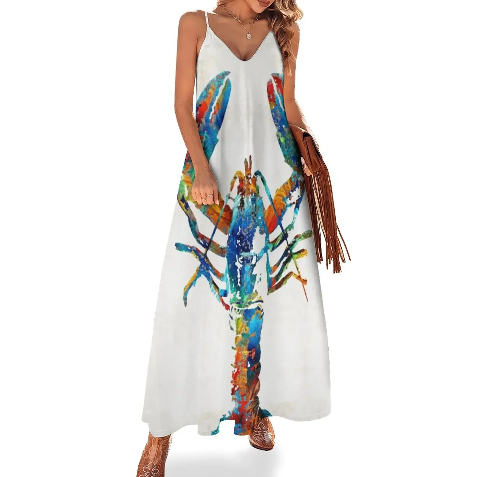 

Colorful Lobster Art by Sharon Cummings Sleeveless Dress clothing women summer 2024 prom dresses