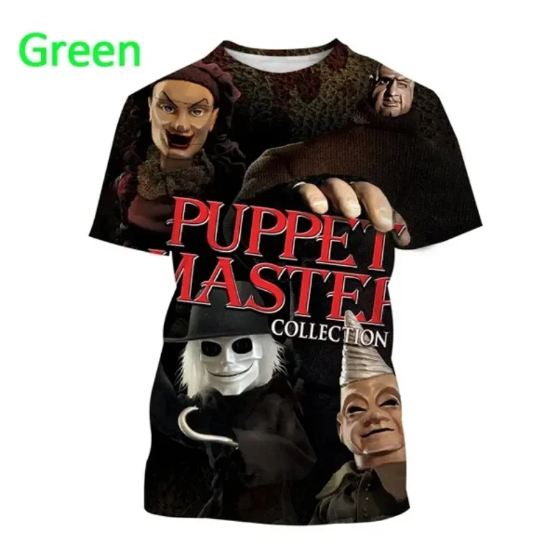 Horror Movie Puppet Master 3D Print o-collo Tshirt uomo moda Casual manica corta Hip Hop oversize Y2K abbigliamento Unisex