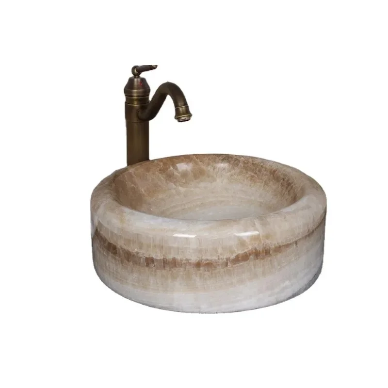 brown color marble wash basin for bathroom