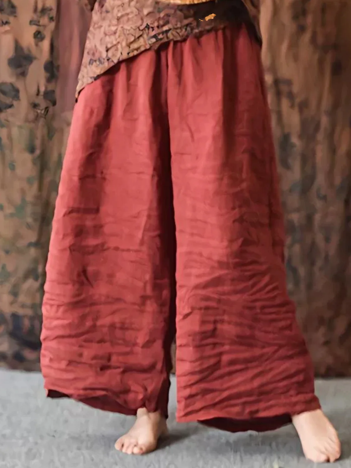 

Широкие брюки в китайском стиле в стиле ретро, женские повседневные хлопковые и льняные брюки на весну и лето, утягивающие длинные брюки с эластичной резинкой на талии