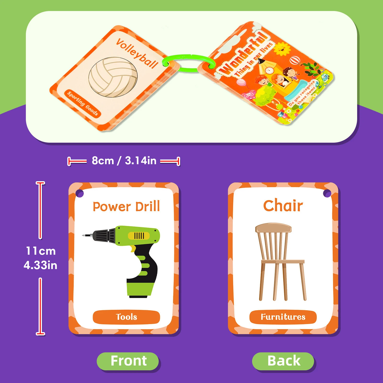 50 قطعة من بطاقات التعلم المفردات اليومية للأطفال في مرحلة ما قبل المدرسة شيء رائع في حياتنا البطاقات التعليمية المعرفية وسائل تعليمية #2
